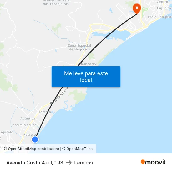 Avenida Costa Azul, 193 to Femass map