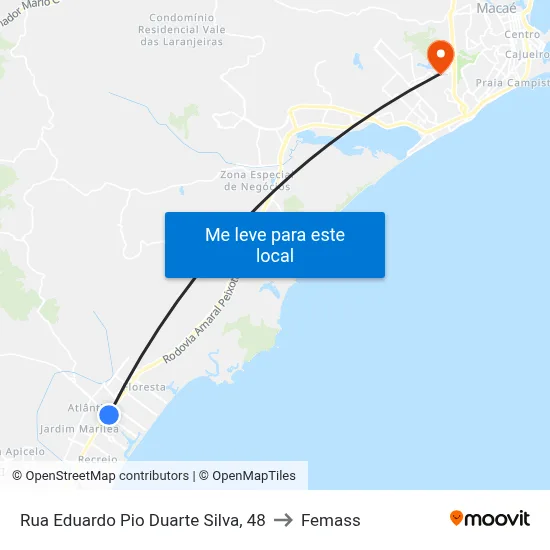 Rua Eduardo Pio Duarte Silva, 48 to Femass map