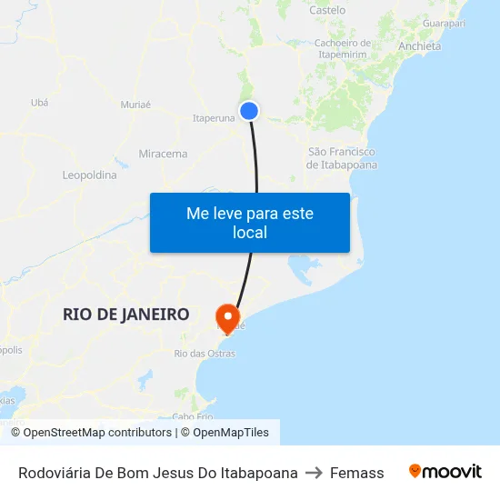 Rodoviária De Bom Jesus Do Itabapoana to Femass map