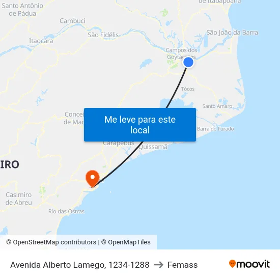Avenida Alberto Lamego, 1234-1288 to Femass map