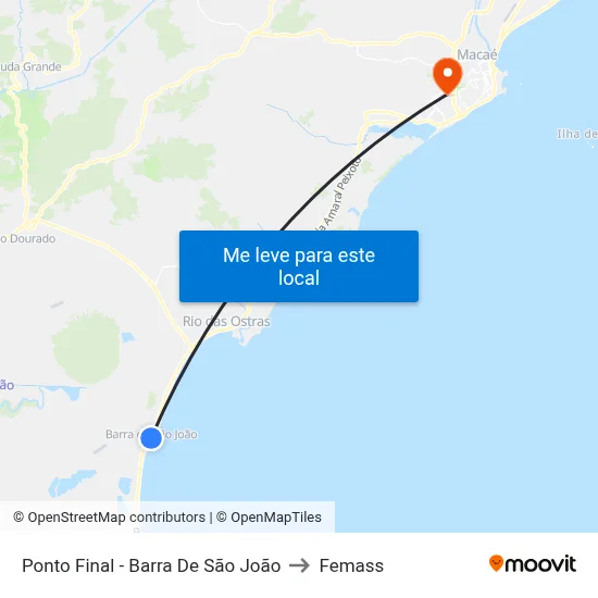 Ponto Final - Barra De São João to Femass map