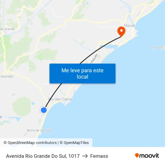 Avenida Rio Grande Do Sul, 1017 to Femass map