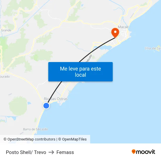 Posto Shell/ Trevo to Femass map