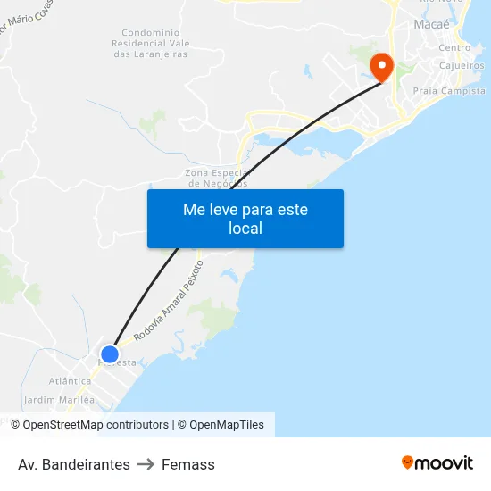 Av. Bandeirantes to Femass map