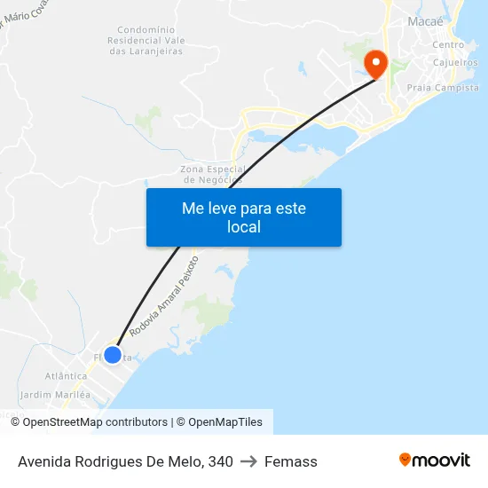 Avenida Rodrigues De Melo, 340 to Femass map