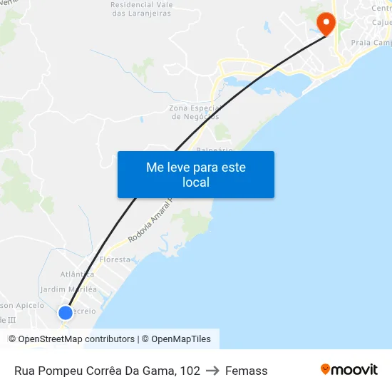 Rua Pompeu Corrêa Da Gama, 102 to Femass map