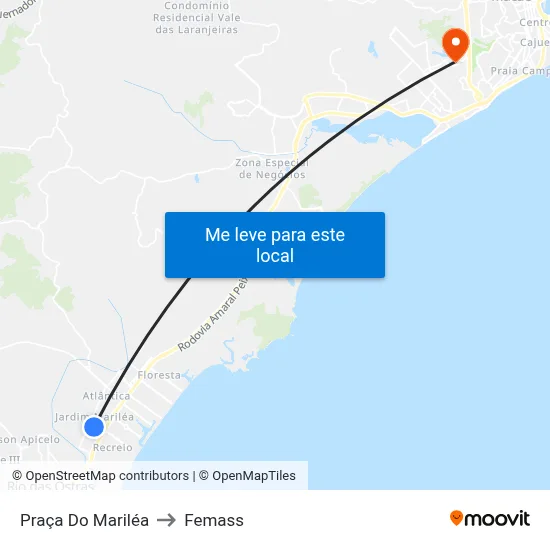 Praça Do Mariléa to Femass map