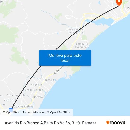 Avenida Rio Branco A Beira Do Valão, 3 to Femass map