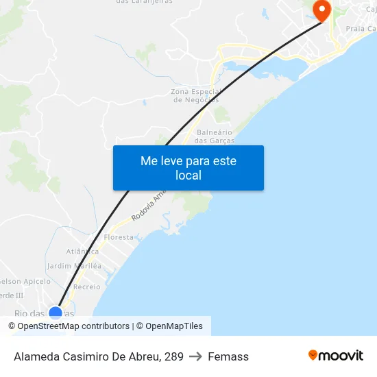 Alameda Casimiro De Abreu, 289 to Femass map