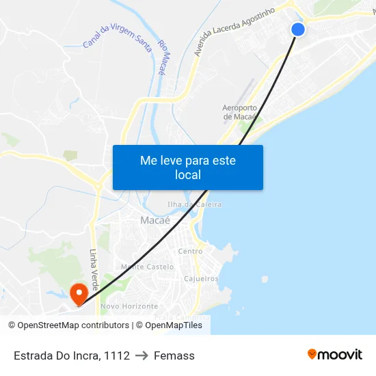 Estrada Do Incra, 1112 to Femass map