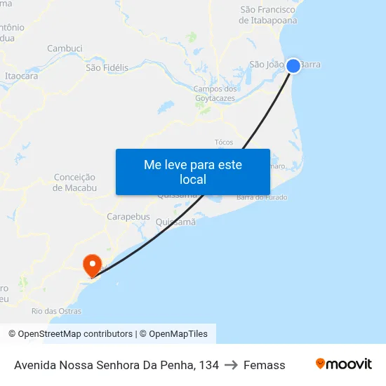 Avenida Nossa Senhora Da Penha, 134 to Femass map