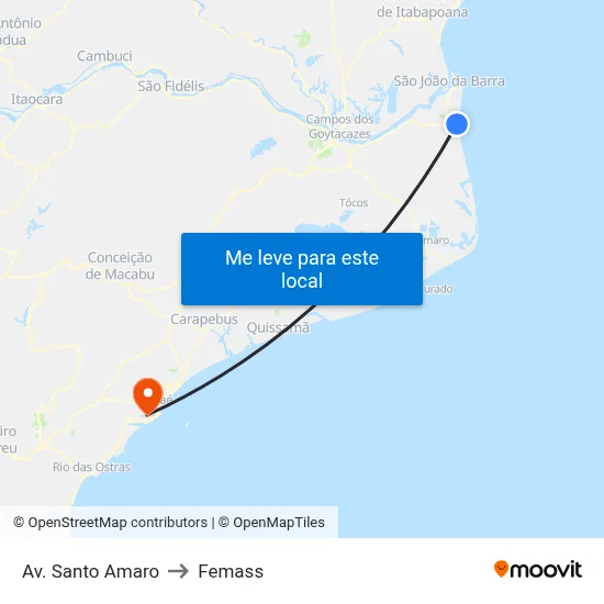 Av. Santo Amaro to Femass map