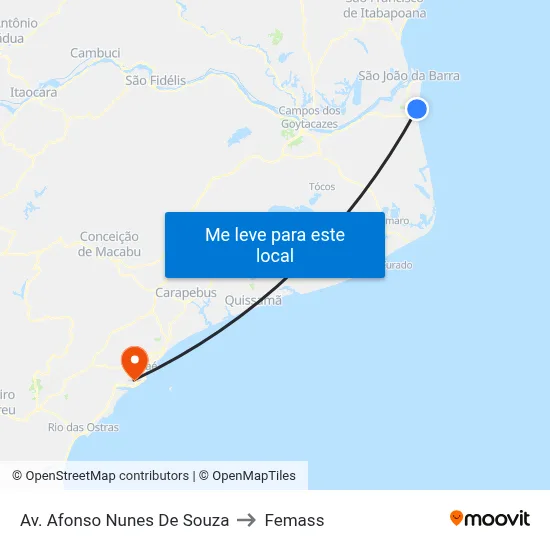 Av. Afonso Nunes De Souza to Femass map
