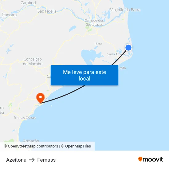 Azeitona to Femass map