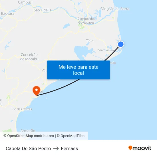 Capela De São Pedro to Femass map