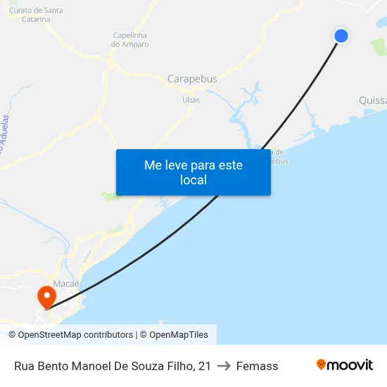 Rua Bento Manoel De Souza Filho, 21 to Femass map