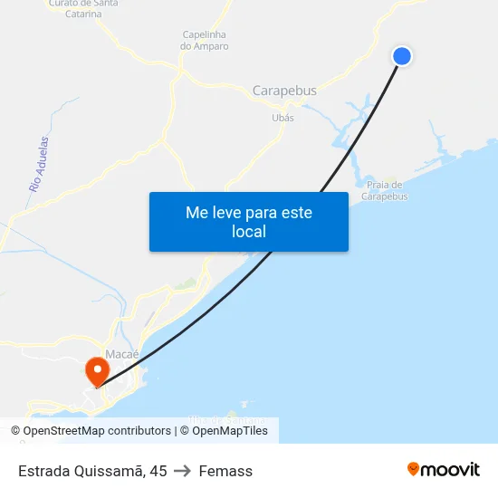 Estrada Quissamã, 45 to Femass map