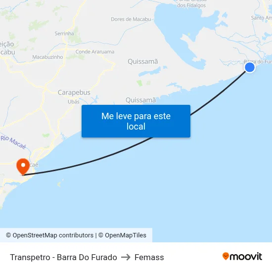 Transpetro - Barra Do Furado to Femass map