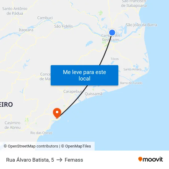Rua Álvaro Batista, 5 to Femass map
