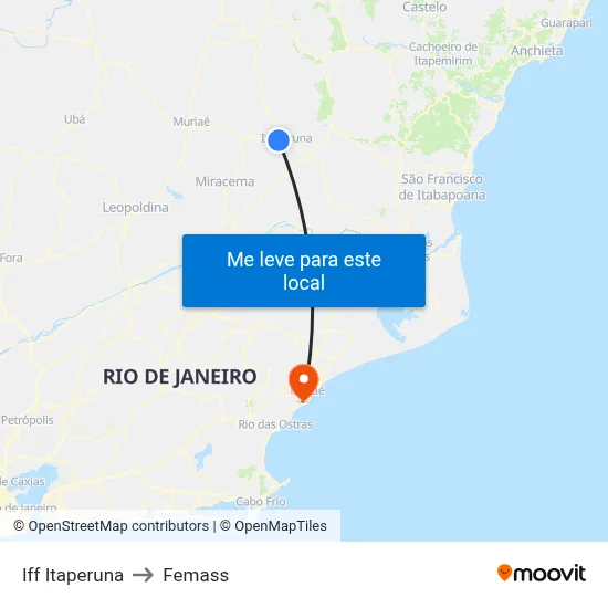 Iff Itaperuna to Femass map