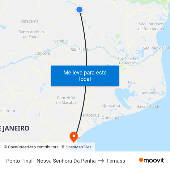 Ponto Final - Nossa Senhora Da Penha to Femass map
