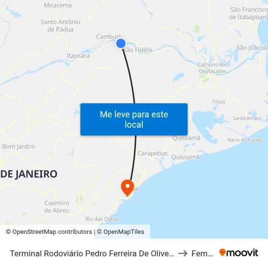 Terminal Rodoviário Pedro Ferreira De Oliveira (Pureza) to Femass map