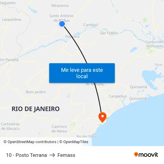 10 - Posto Terrana to Femass map