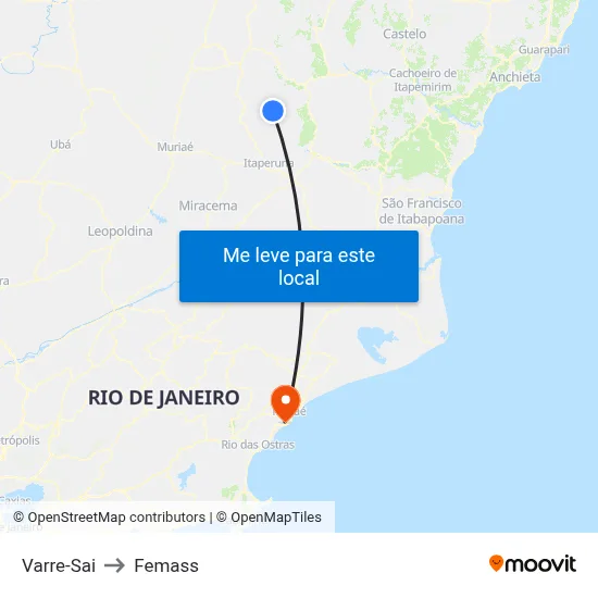 Varre-Sai to Femass map