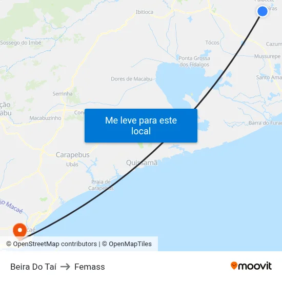 Beira Do Taí to Femass map