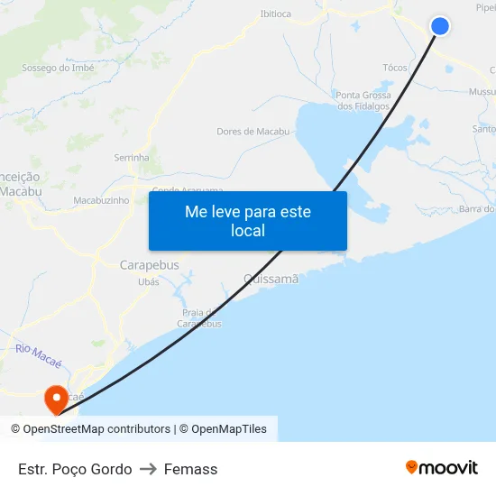 Estr. Poço Gordo to Femass map
