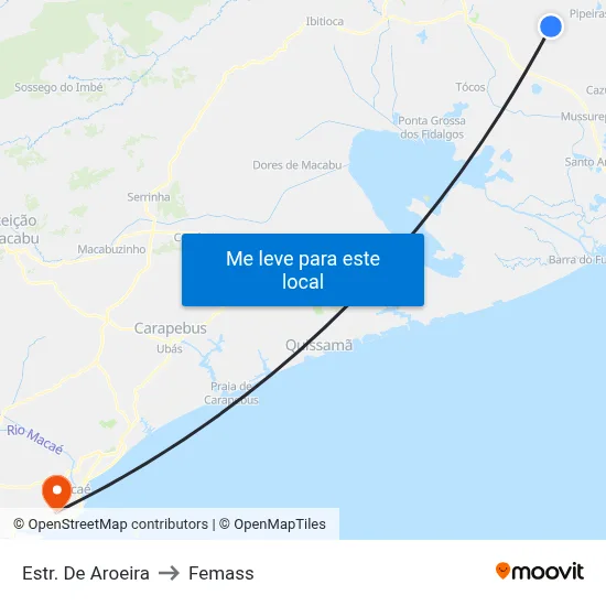 Estr. De Aroeira to Femass map
