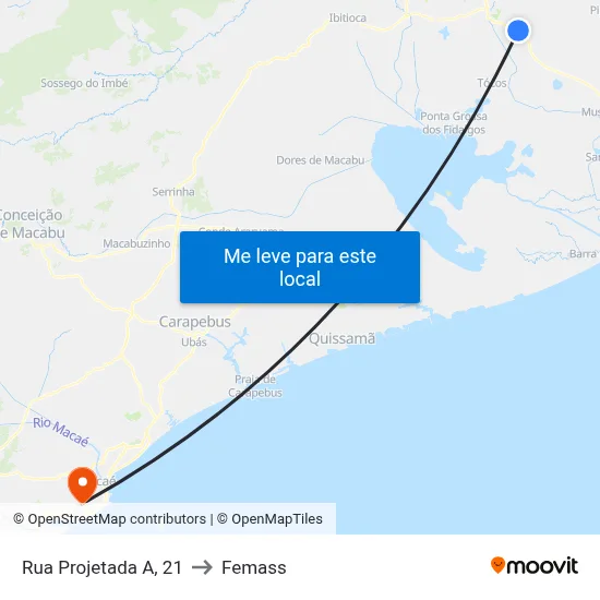Rua Projetada A, 21 to Femass map