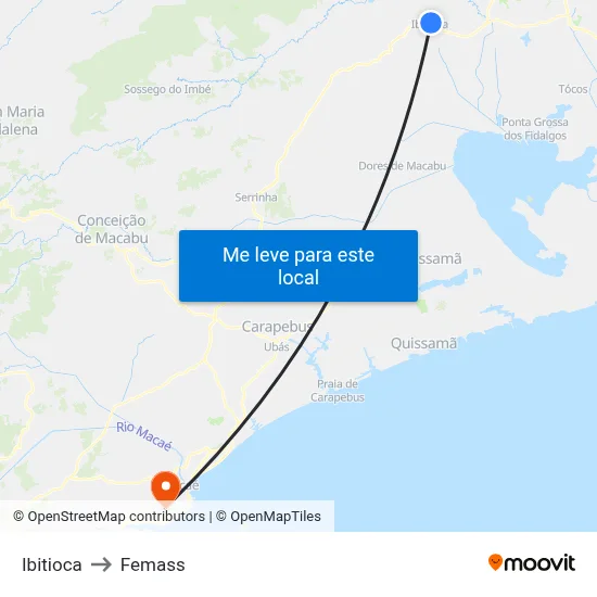 Ibitioca to Femass map