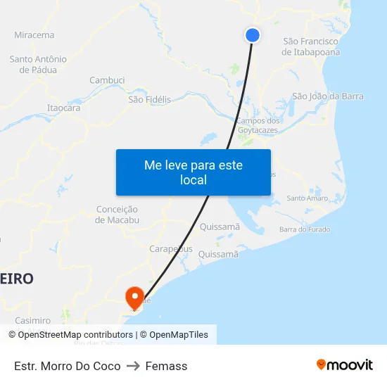 Estr. Morro Do Coco to Femass map