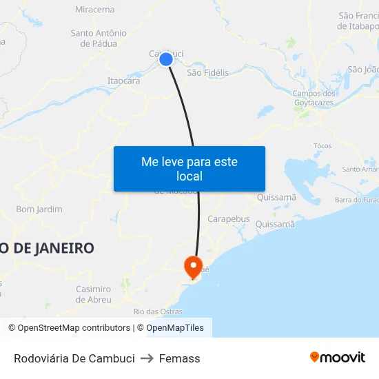 Rodoviária De Cambuci to Femass map