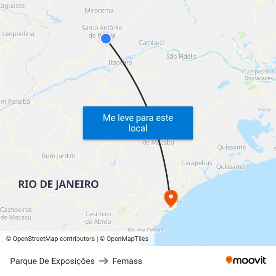 Parque De Exposições to Femass map