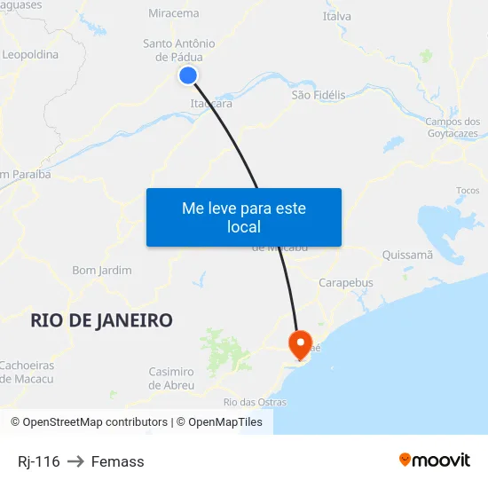 Rj-116 to Femass map