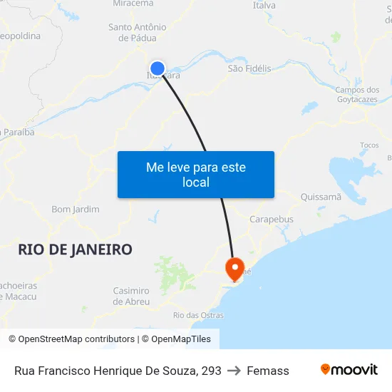 Rua Francisco Henrique De Souza, 293 to Femass map