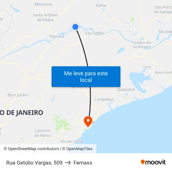 Rua Getúlio Vargas, 509 to Femass map