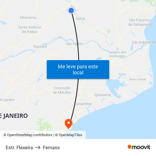 Estr. Flexeira to Femass map