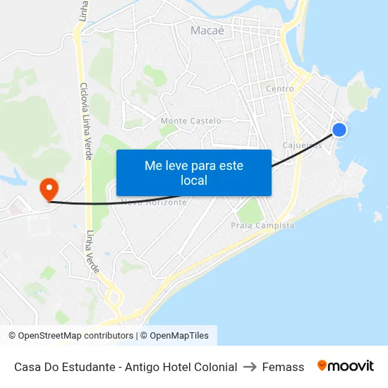 Casa Do Estudante - Antigo Hotel Colonial to Femass map