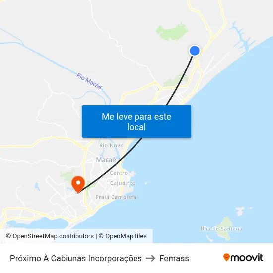 Próximo À Cabiunas Incorporações to Femass map