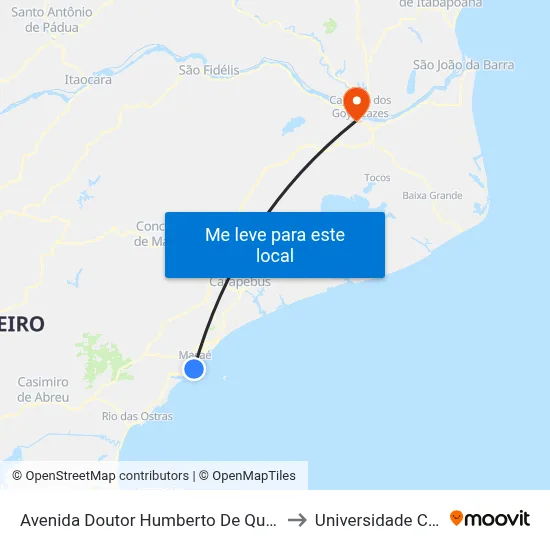 Avenida Doutor Humberto De Queiroz Matoso Próximo Ao 523 to Universidade Candido Mendes map