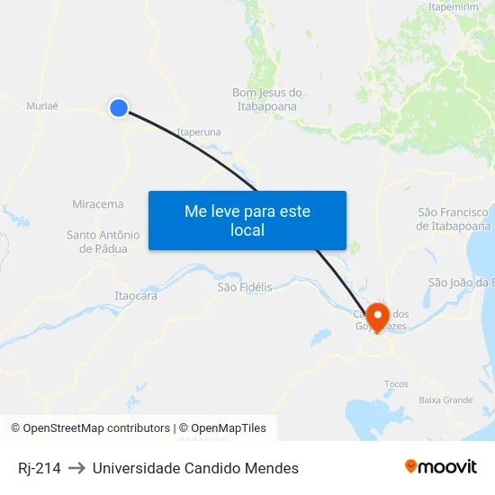 Rj-214 to Universidade Candido Mendes map