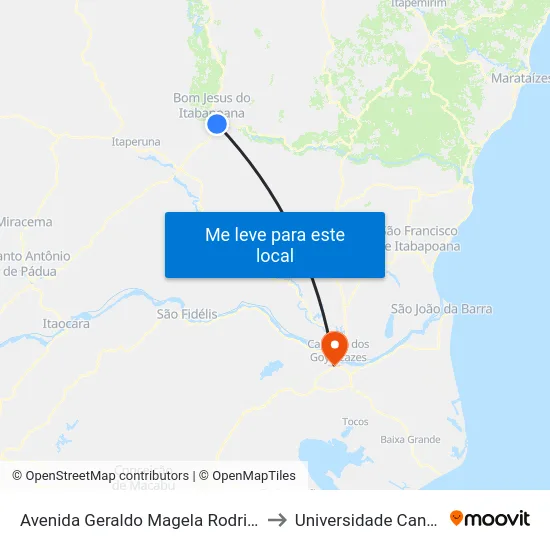 Avenida Geraldo Magela Rodrigues (Rj-186), 2710 to Universidade Candido Mendes map