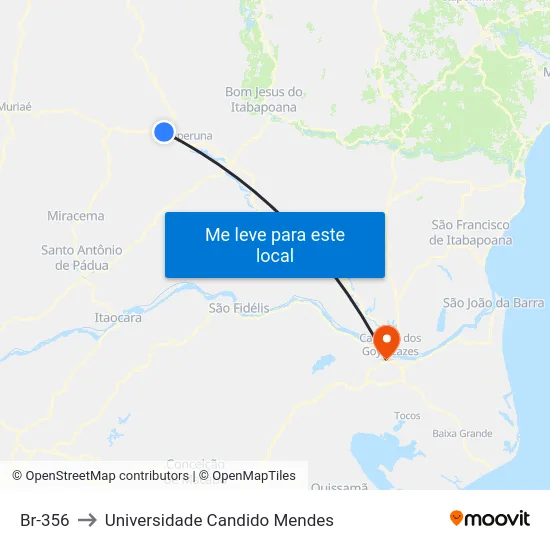 Br-356 to Universidade Candido Mendes map