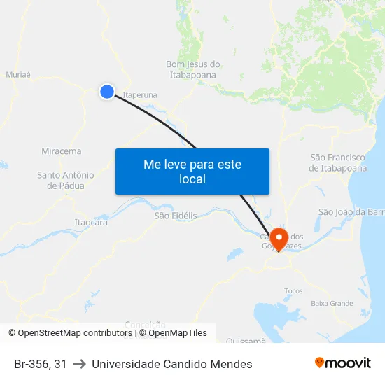 Br-356, 31 to Universidade Candido Mendes map