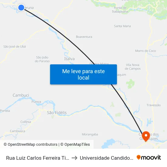 Rua Luiz Carlos Ferreira Tirado, 383 to Universidade Candido Mendes map