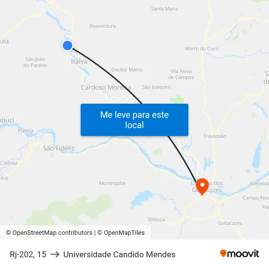 Rj-202, 15 to Universidade Candido Mendes map