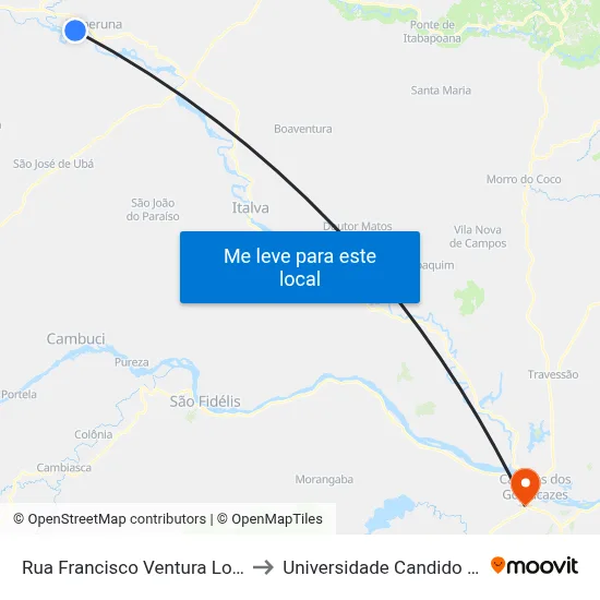 Rua Francisco Ventura Lopes, 365 to Universidade Candido Mendes map